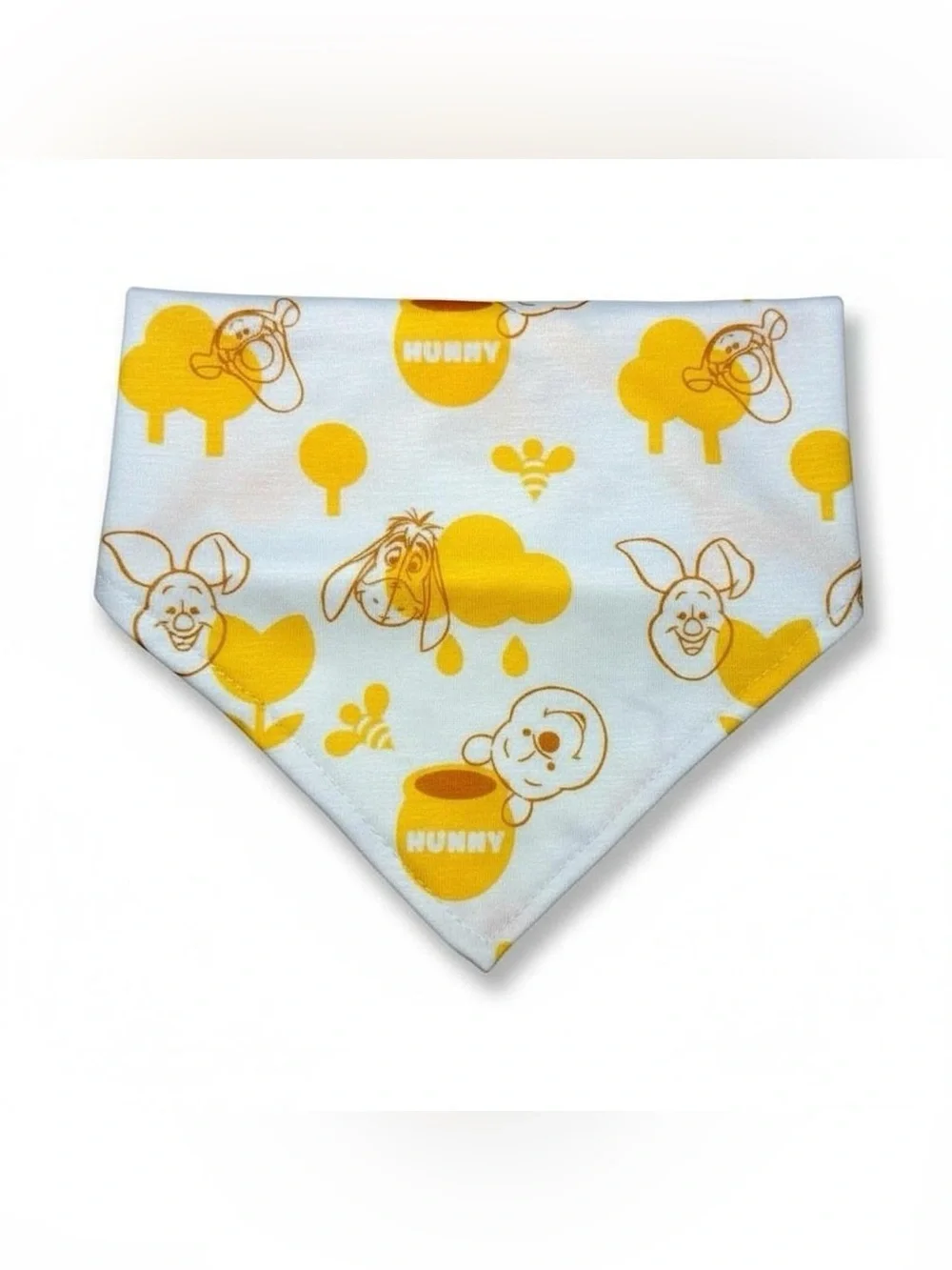 Disney Winnie the Pooh Pet Dog Bandana Yellow White Reversible Tie-On Scarf